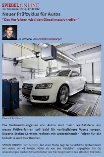 Spiegel Online - Neuer Pruefzyklus fuer Autos kleines Bild